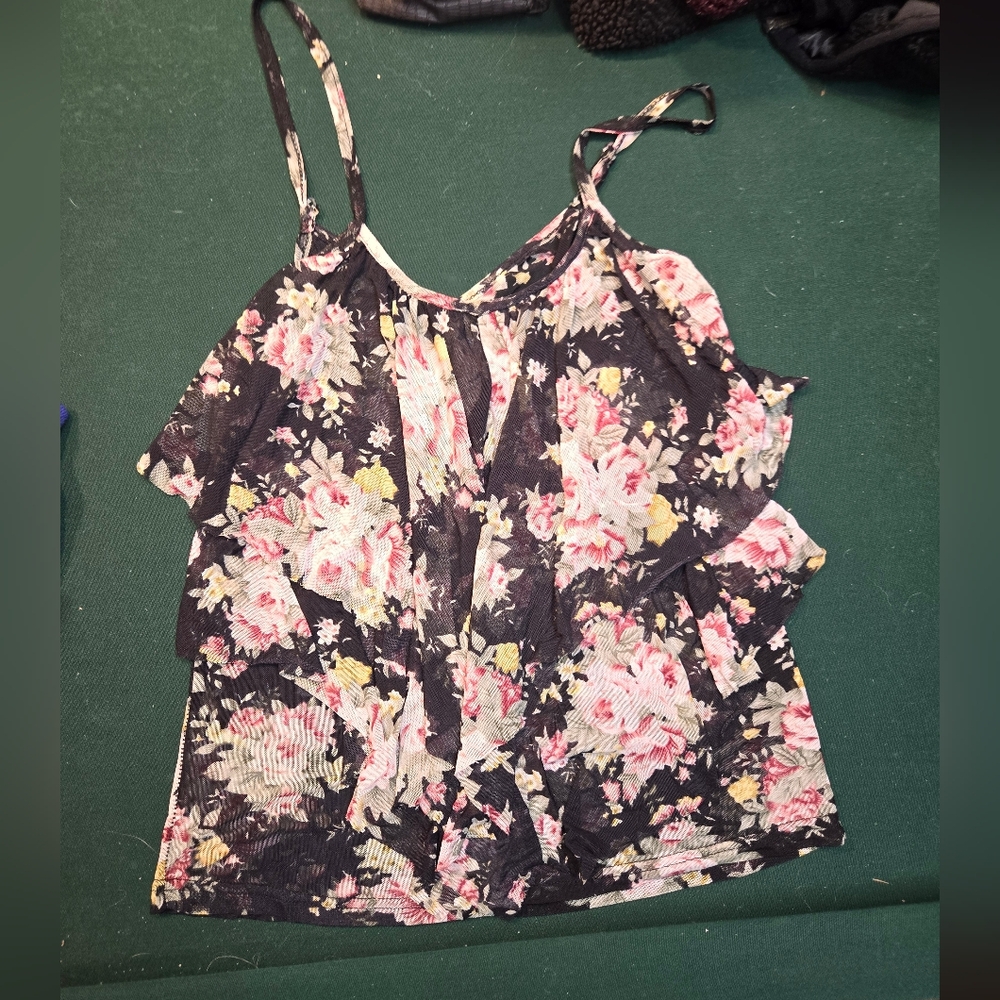 Flowy Floral Charlotte Russe ruffle top